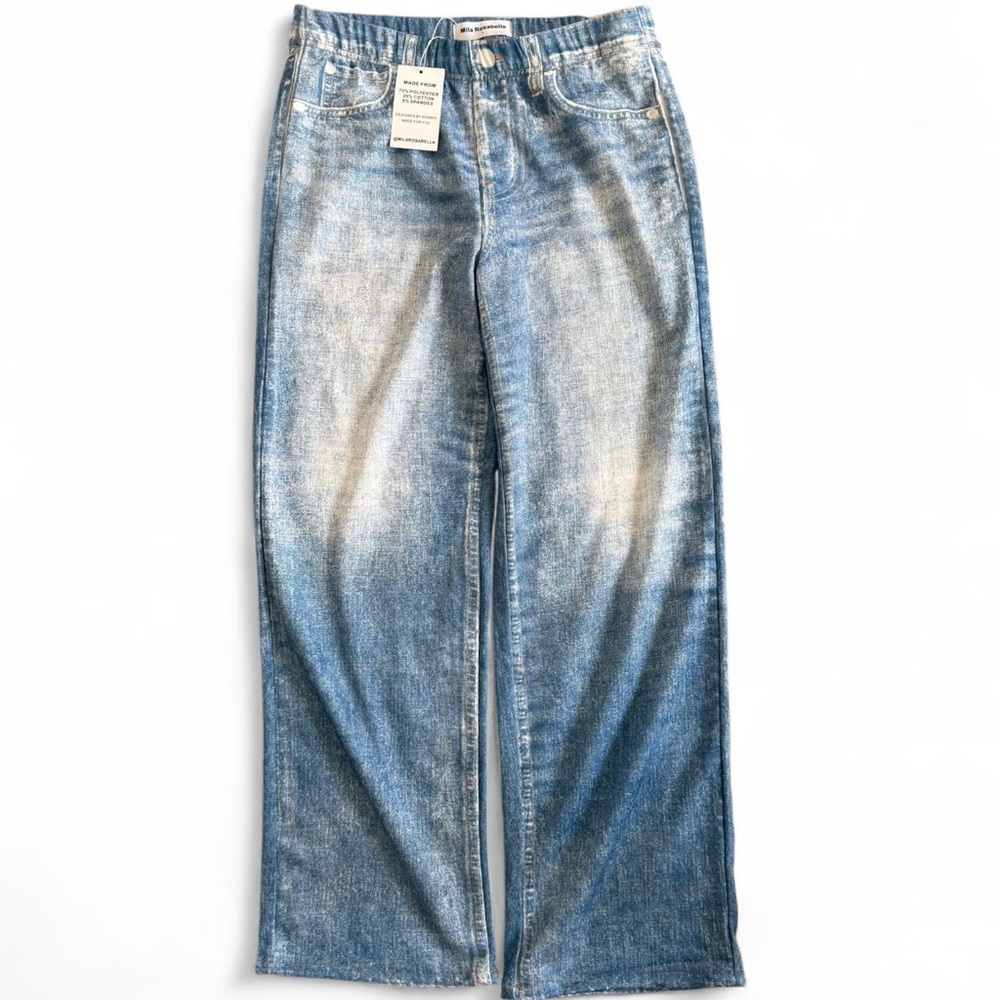 NWT Mila Rosabella Women's Faux Jean Sweatpants